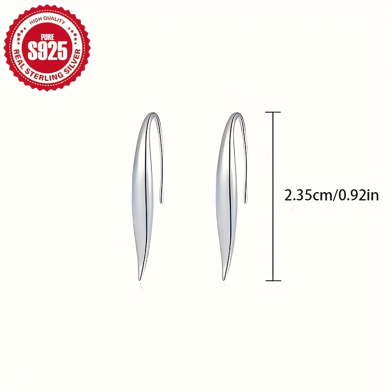 Women's S925 Silver Willow Hook Earrings — Versatile Daily Wear
